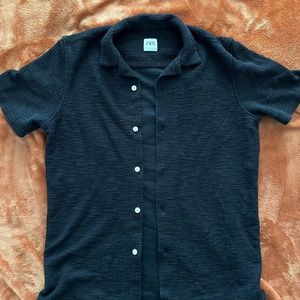 Zara Short Sleeve Navy Rugged Shirt